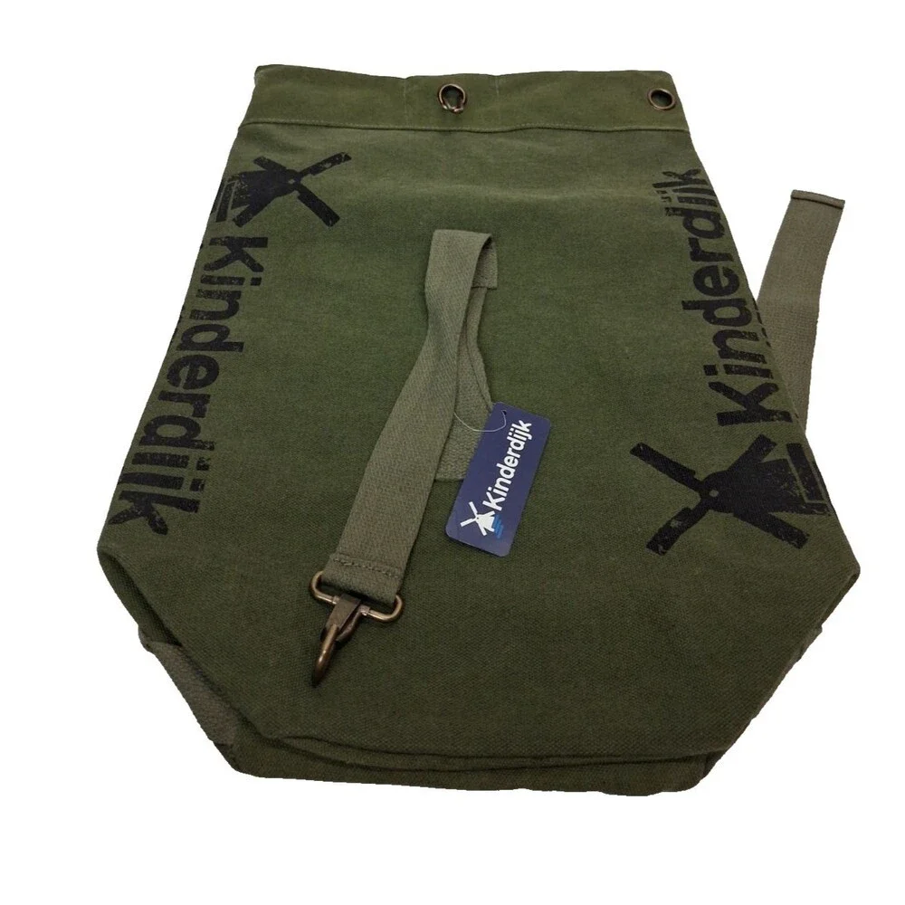 Kinderdirk NWT Canvas Army Green Logo Shoulder/ Backpack Duffel Sailor's Bag